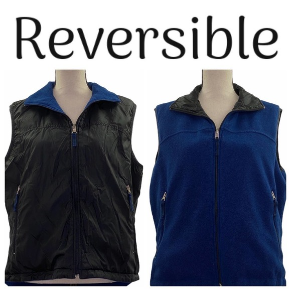 OLD Navy Athletic Reversible Black Blue Vest 1X - Picture 1 of 12